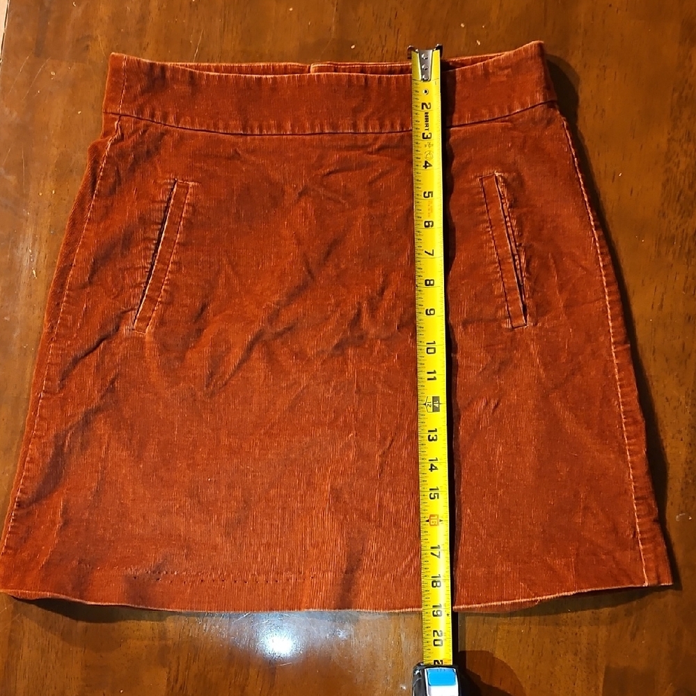 Lands' End Burnt Orange Corduroy Mini Skirt